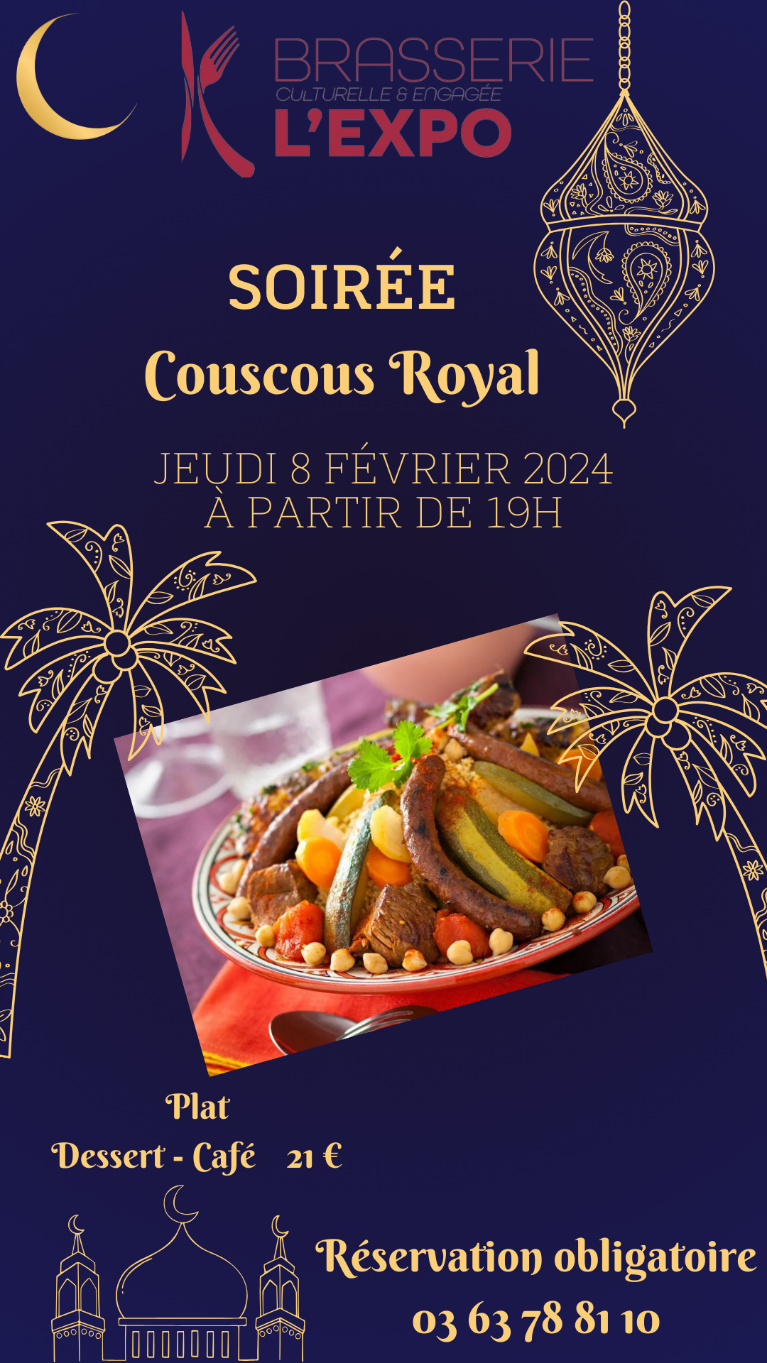 Soirée Couscous Royal, jeudi 8 février 2024